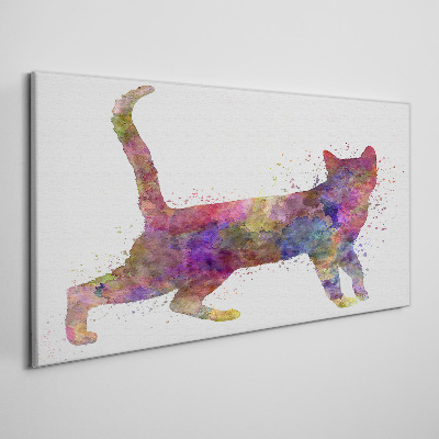 Schilderij op doek Kleurrijke kattenschaduw