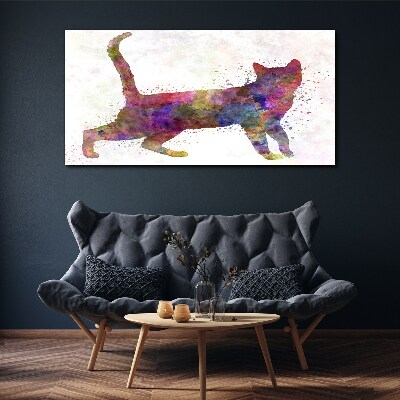 Schilderij op doek Kleurrijke kattenschaduw