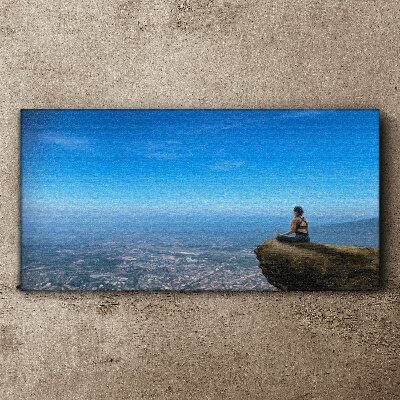 Foto op canvas Meditatie op de bergtop