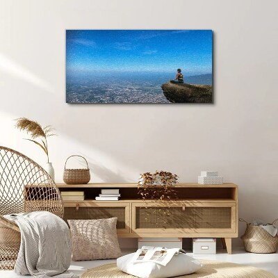 Foto op canvas Meditatie op de bergtop