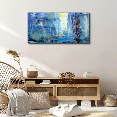 Schilderij op doek Abstract landschap in blauwtinten