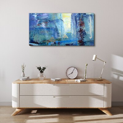 Schilderij op doek Abstract landschap in blauwtinten