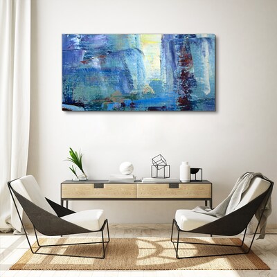 Schilderij op doek Abstract landschap in blauwtinten