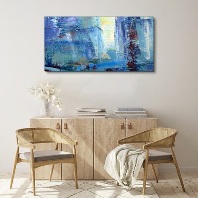 Schilderij op doek Abstract landschap in blauwtinten