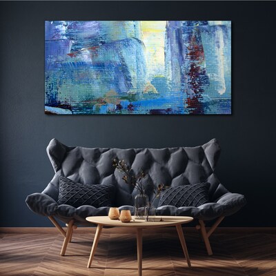 Schilderij op doek Abstract landschap in blauwtinten