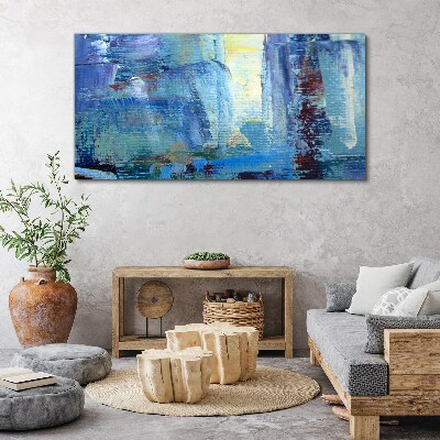 Schilderij op doek Abstract landschap in blauwtinten