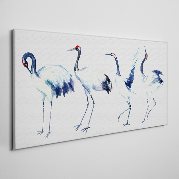 Schilderij op doek Dansende kraanvogels in aquarel