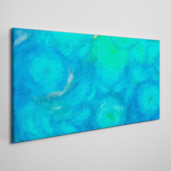 Schilderij op doek Turquoise cirkels in blauw