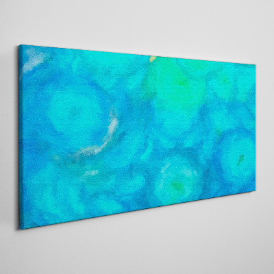 Schilderij op doek Turquoise cirkels in blauw