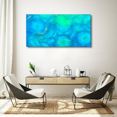 Schilderij op doek Turquoise cirkels in blauw