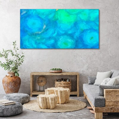 Schilderij op doek Turquoise cirkels in blauw