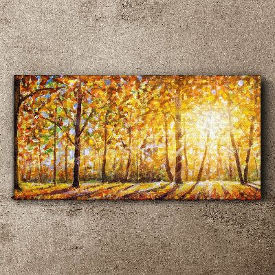 Schilderij op doek Gouden herfst in het bos