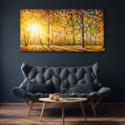 Foto op canvas Gouden herfst in het bos