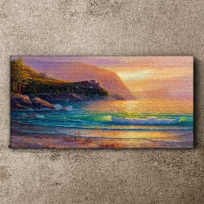 Canvas schilderij Een rustige ochtend aan zee