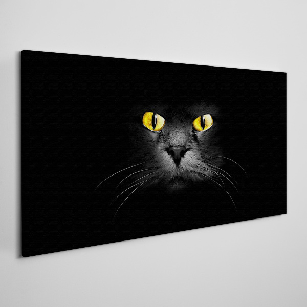 Canvas schilderij Gouden kattenogen in de schaduw