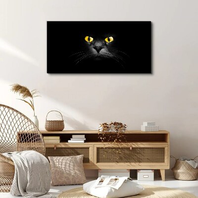 Canvas schilderij Gouden kattenogen in de schaduw