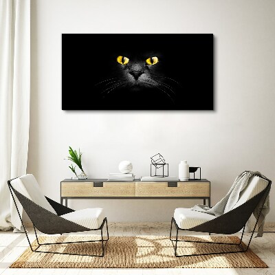 Canvas schilderij Gouden kattenogen in de schaduw