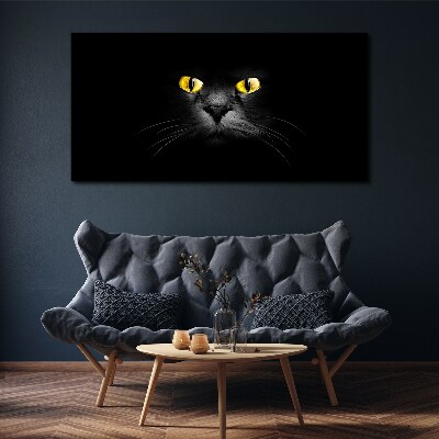 Canvas schilderij Gouden kattenogen in de schaduw