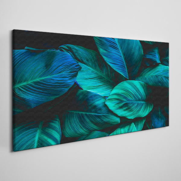 Canvas schilderij Groene bladeren in diepe schaduw