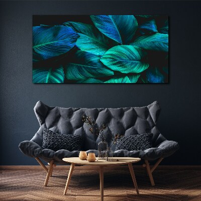 Canvas schilderij Groene bladeren in diepe schaduw