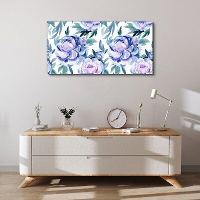 Canvas schilderij Een bloemenlandschap in paarse tinten