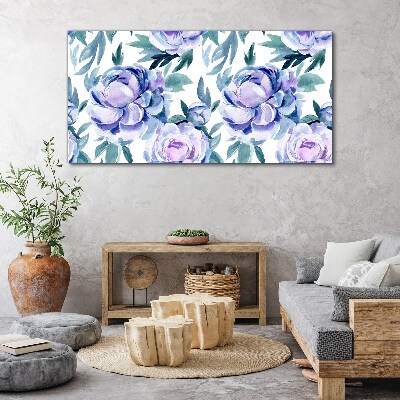 Canvas schilderij Een bloemenlandschap in paarse tinten
