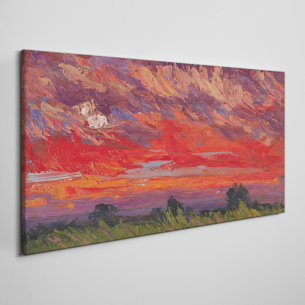 Foto op canvas Zonsondergang in brand