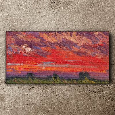 Foto op canvas Zonsondergang in brand