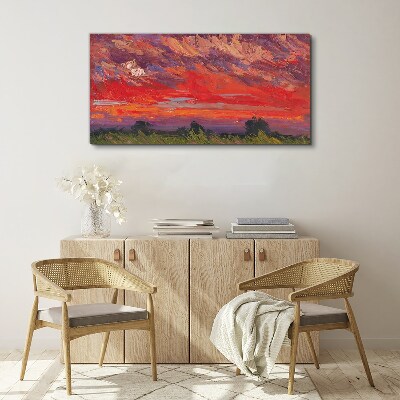 Foto op canvas Zonsondergang in brand