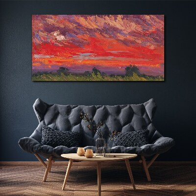 Foto op canvas Zonsondergang in brand