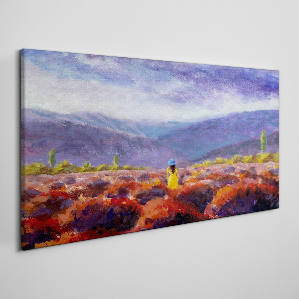 Foto op canvas Landschap in paarse tinten