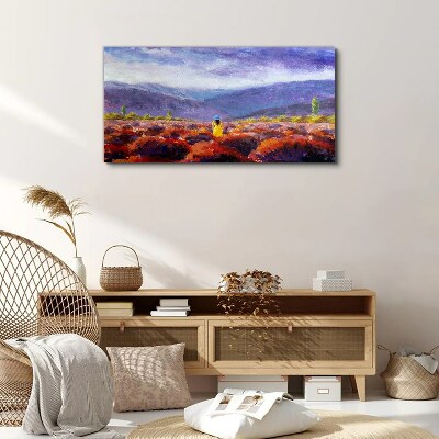 Foto op canvas Landschap in paarse tinten