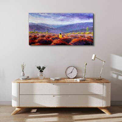 Foto op canvas Landschap in paarse tinten