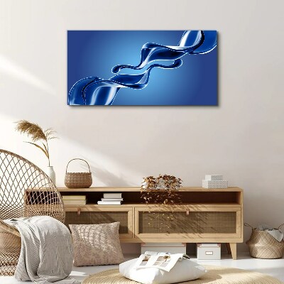 Canvas schilderij Golven van blauw glas