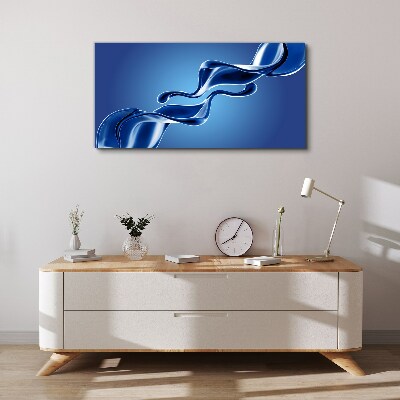 Canvas schilderij Golven van blauw glas