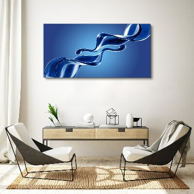 Canvas schilderij Golven van blauw glas