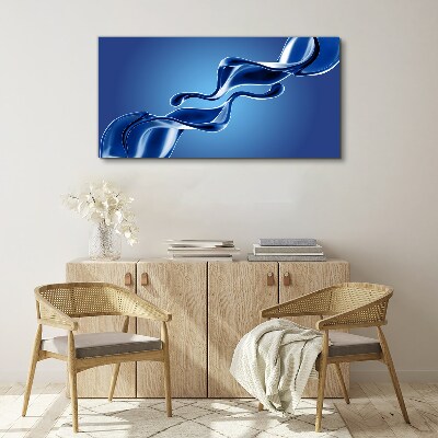Canvas schilderij Golven van blauw glas