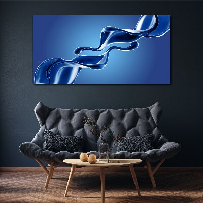 Canvas schilderij Golven van blauw glas