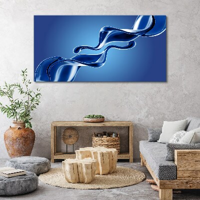 Canvas schilderij Golven van blauw glas