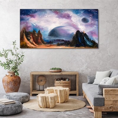 Foto op canvas Ruimtelandschap met een planeet