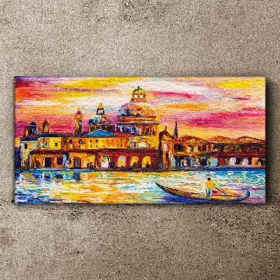 Canvas schilderij Venetië in de kleuren van de zonsondergang