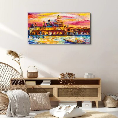 Canvas schilderij Venetië in de kleuren van de zonsondergang