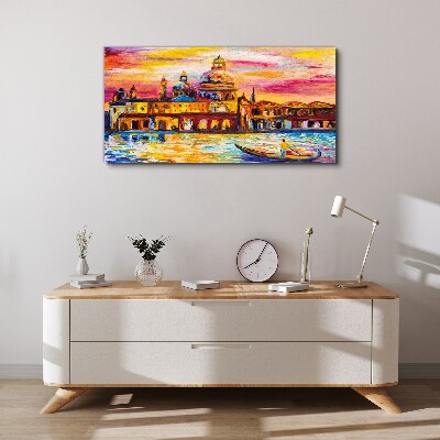 Canvas schilderij Venetië in de kleuren van de zonsondergang