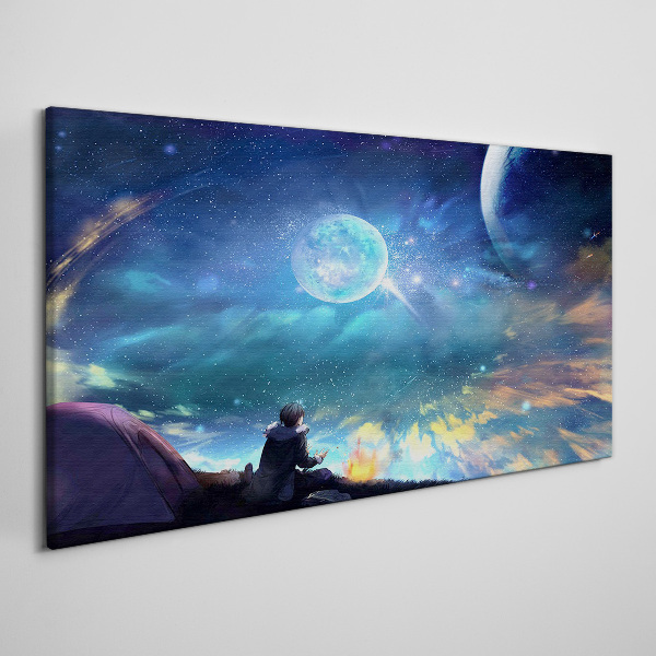 Schilderij op doek Een kosmische nacht onder de sterren