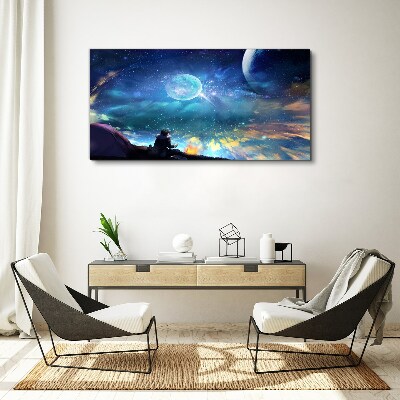 Schilderij op doek Een kosmische nacht onder de sterren