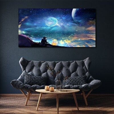 Schilderij op doek Een kosmische nacht onder de sterren