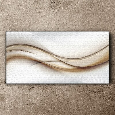 Canvas schilderij Golven in beige tinten