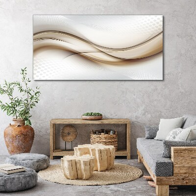 Canvas schilderij Golven in beige tinten