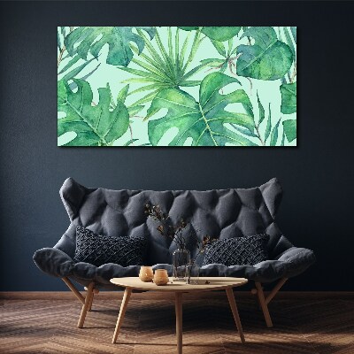 Schilderij op doek Tropisch groen in aquarel