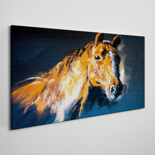 Foto op canvas Portret van een paard in intense kleuren